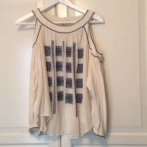 Denim & Supply Ivory Open Shoulder top
